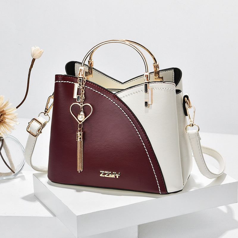 Colour block handtas met hartje