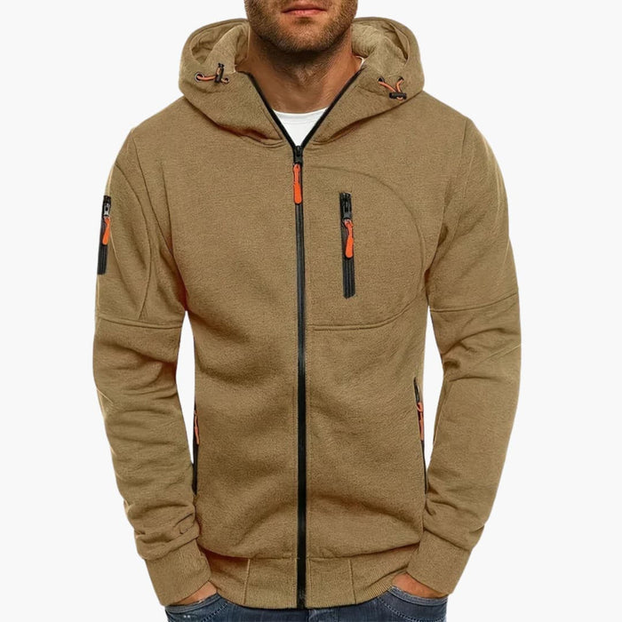 Heren Hoodie Jacket met Rits en Zakjes