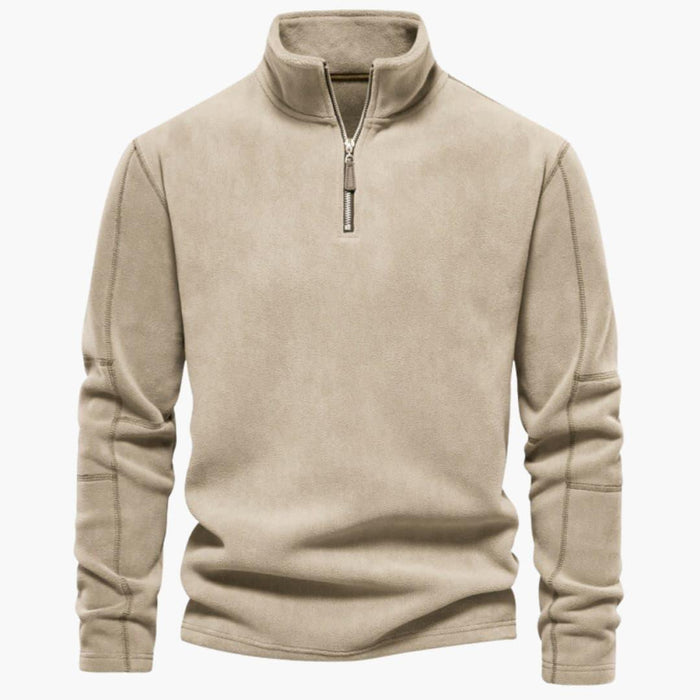 Heren Zip-Up Fleece Pullover met Zachte Voering