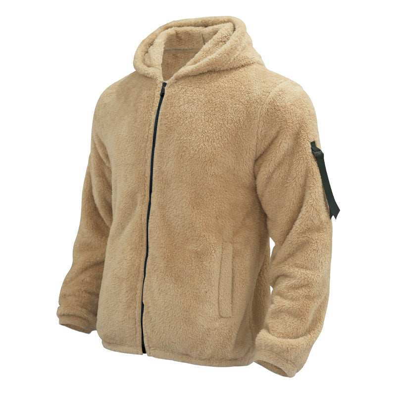 Teddy fleece jas heren met capuchon