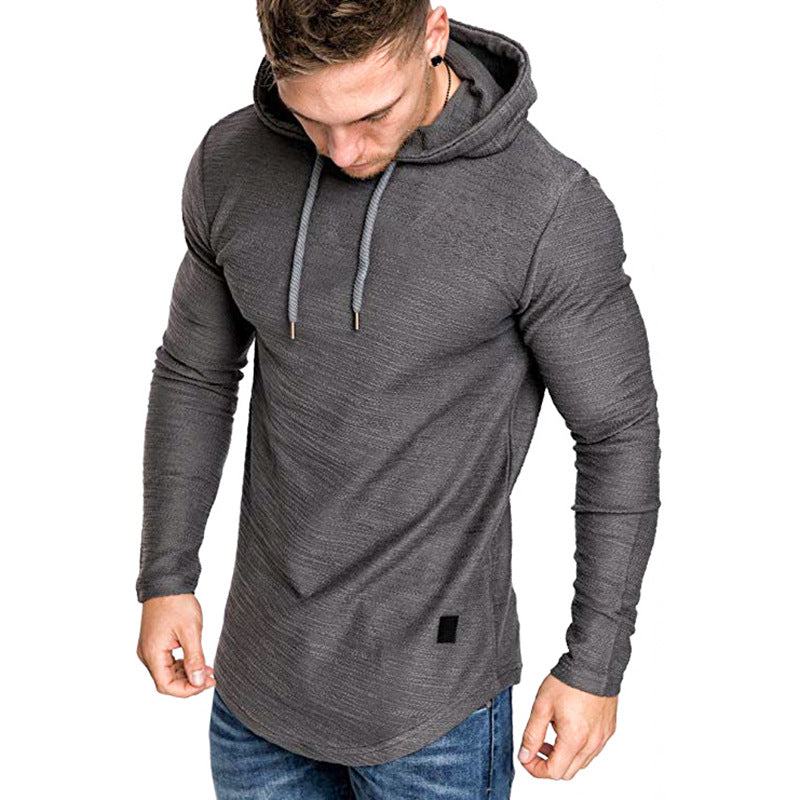 Slim fit hoodie heren met ronde zoom