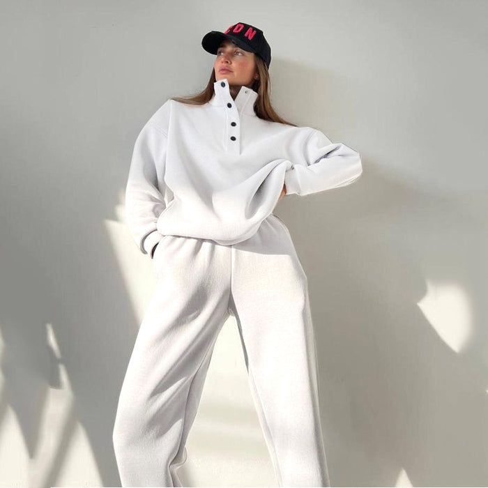 Femke | Oversized fleece huispak met opstaande kraag