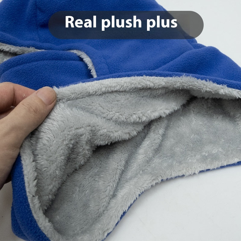 Fleece bivakmuts met opgetrokken gezichtsdeel
