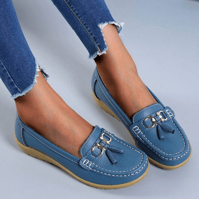 Dames Loafers met Wigzool en Kwastdetail