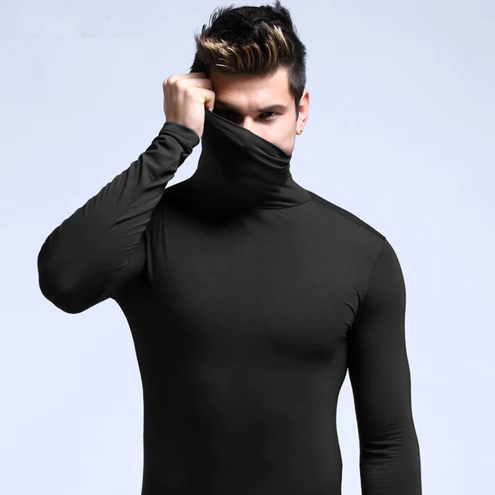 Heren Thermo Ondershirt met Hoge Kraag en Lange Mouwen
