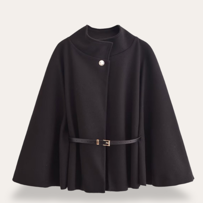 Dames Wollen Cape met Riem en Losse Pasvorm