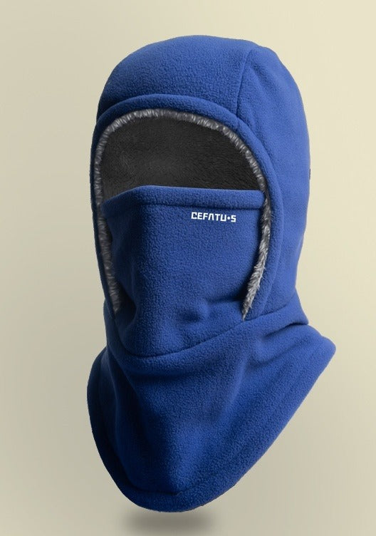 Fleece bivakmuts met opgetrokken gezichtsdeel