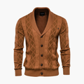 Heren Gebreide Cardigan met Sjaalkraag en Knopen Sluiting