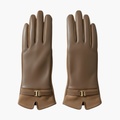 Vrouwen Volledige Vinger Handschoenen met Gevoerde Binnenkant en Decoratieve Band