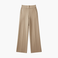 Vrouwen Gebreide Broek met Elastische Taille en Brede Pijpen