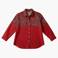 Vrouwen Button-Down Shirt met Klassieke Kraag en Lange Mouwen