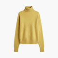 Dames Turtleneck Trui met Geribbelde Brei en Lange Mouwen