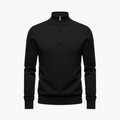 Heren Zip Sweater met Staande Kraag en Geribde Zoom