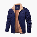 Heren Sherpa Jas met Knopen Sluiting en Gestructureerde Pasvorm