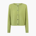Dames Knop Front Cardigan met Ronde Hals en Lange Mouwen