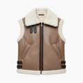 Dames Mouwloze Vest met Nep Schapenvacht Voering