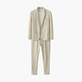 Heren Twee-Piece Pak met Touwsluiting Broek en Blazer met Patches