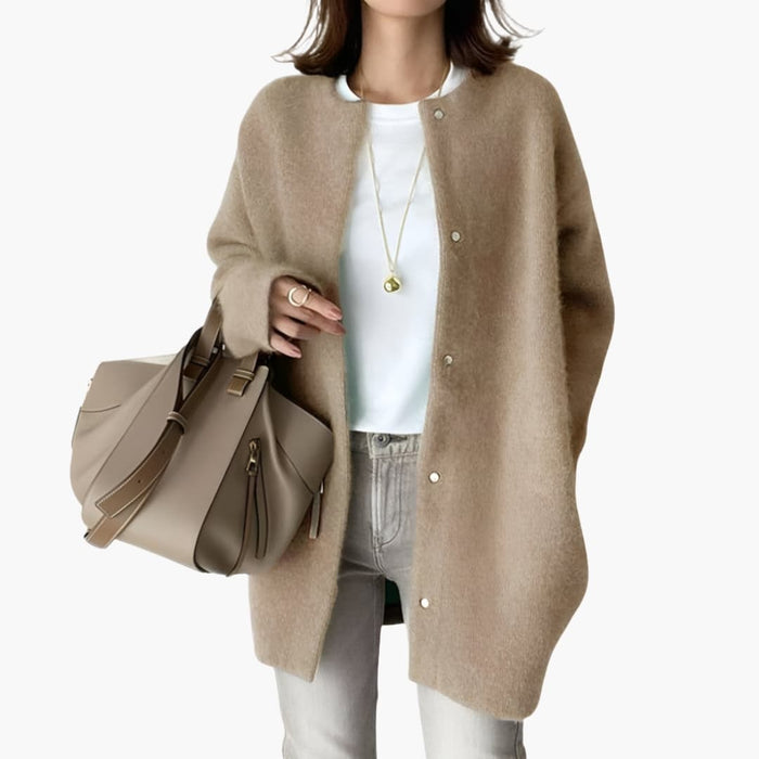 Dames Cardigan met Drukknopen en Mouwen