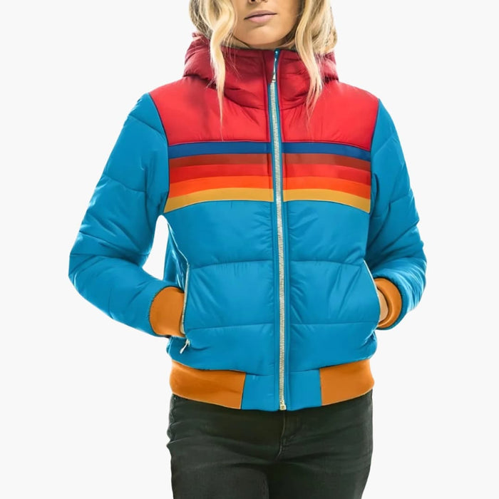 Dames Gequilt Jacket met Capuchon en Rits