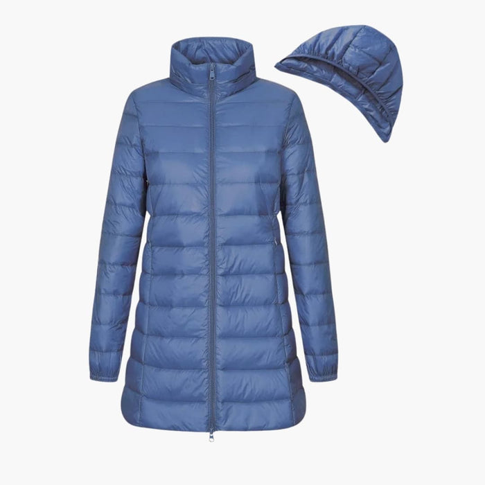 Dames Winterjas met Capuchon en Verlengde Lengte