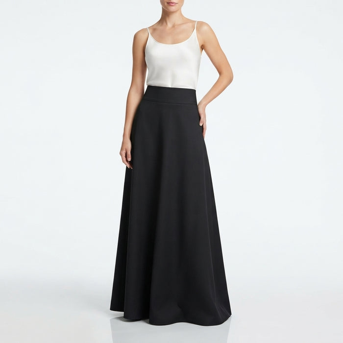 Dames Maxi Rok met Elastische Tailleband en Rechte Zoom