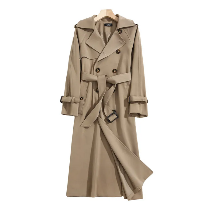 Dames Trenchcoat met Riem en Dubbele Knopenrij