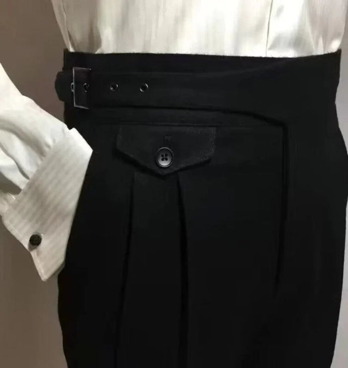 Heren Pantalon met Riem Rechte Pijpen voor Formeel