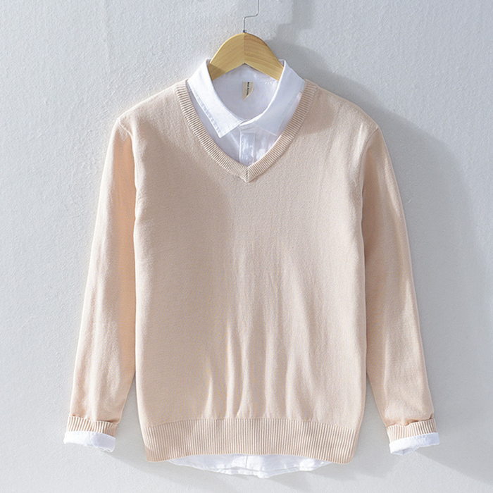 Heren V-Hals Trui met Lange Mouwen voor Casual Look