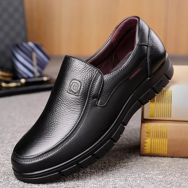 Heren Instapschoen Slip-On met Getextureerd Leer
