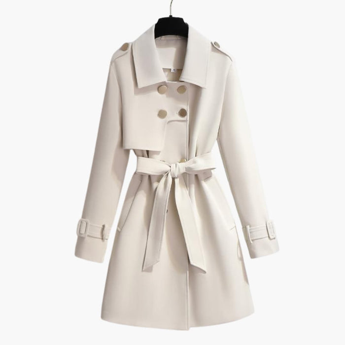 Dames Trenchcoat met Riem en Brede Revers