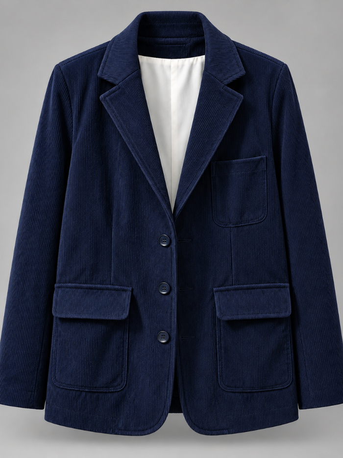 Heren Slim Fit Blazer met Reverskraag en Knoopsluiting