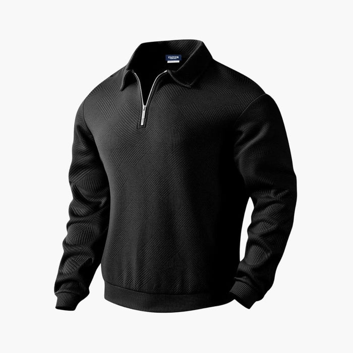 Heren Half-Zip Trui met Omgeslagen Kraag