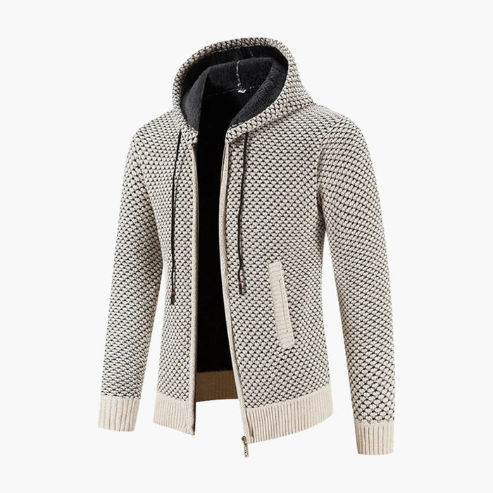 Heren Hooded Cardigan met Rits en Zakken