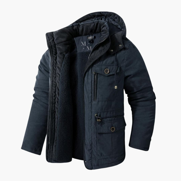 Heren Winterjas met Capuchon en Zakken
