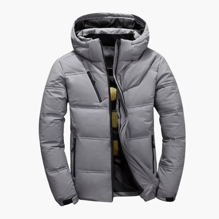 Heren Gevoerde Winterjas met Capuchon en Rits