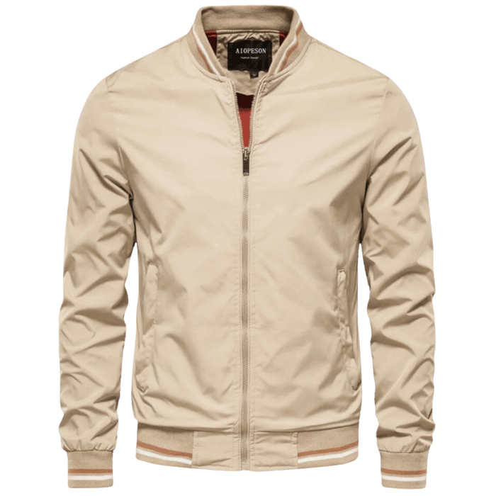 Heren Bomberjack met Streepdetails en Ritsluiting