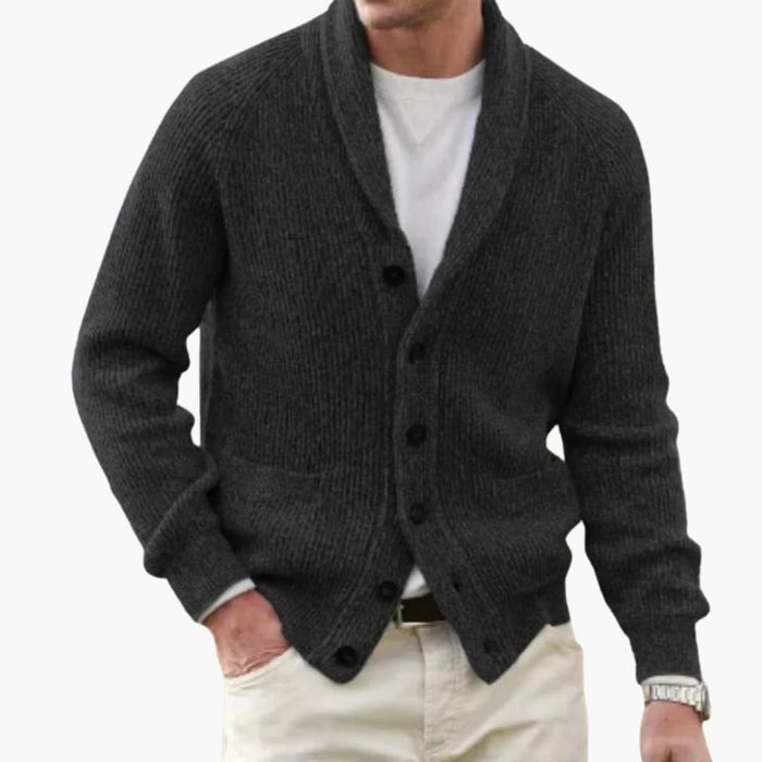 Heren Cardigan met Sjaalkraag en Knopenfront