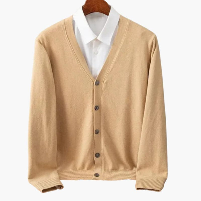 Heren Cardigan met V-hals en Knopen Sluiting