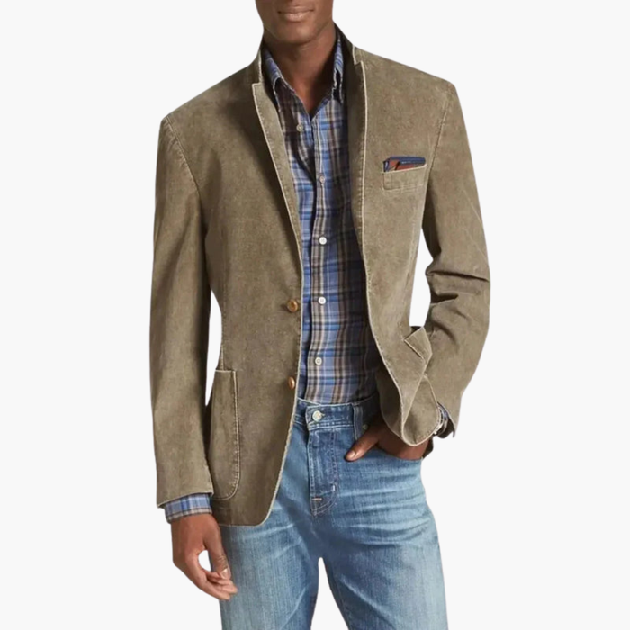 Heren Corduroy Blazer met Notched Lapel