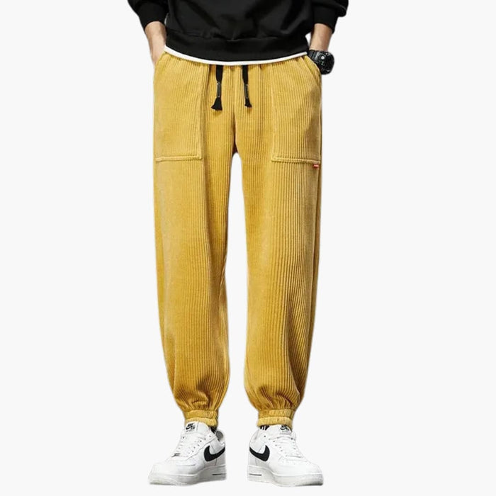Heren Corduroy Joggingbroek met Verstelbare Taille en Relaxed Fit