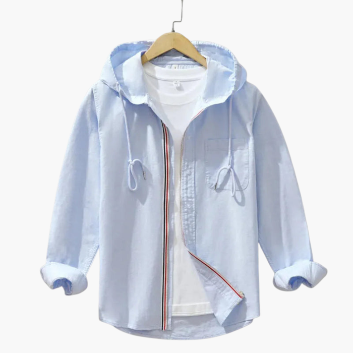 Heren Hoodie Shirt met Koord en Knopen Voorkant