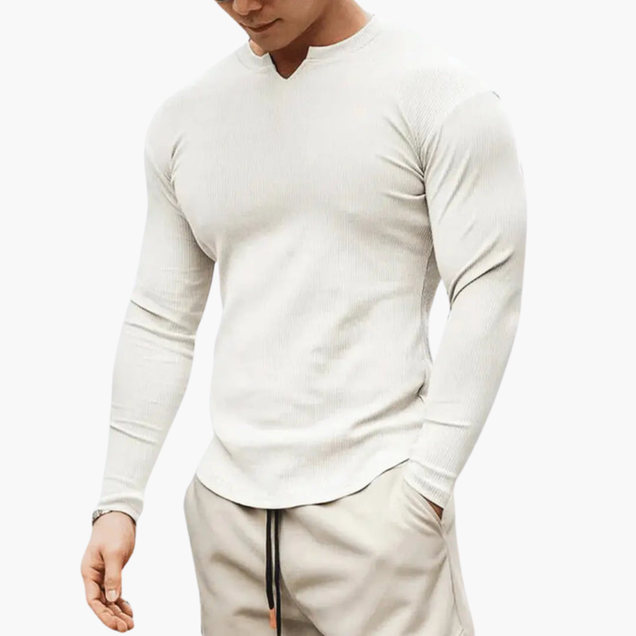 Heren Trui met Geribbeld Textuur en Slim Fit