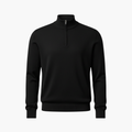 Heren Pullover met Kwart Rits en Geribbelde Zoom