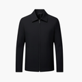 Heren Slim Fit Jas met Staande Kraag en Rits Sluiting