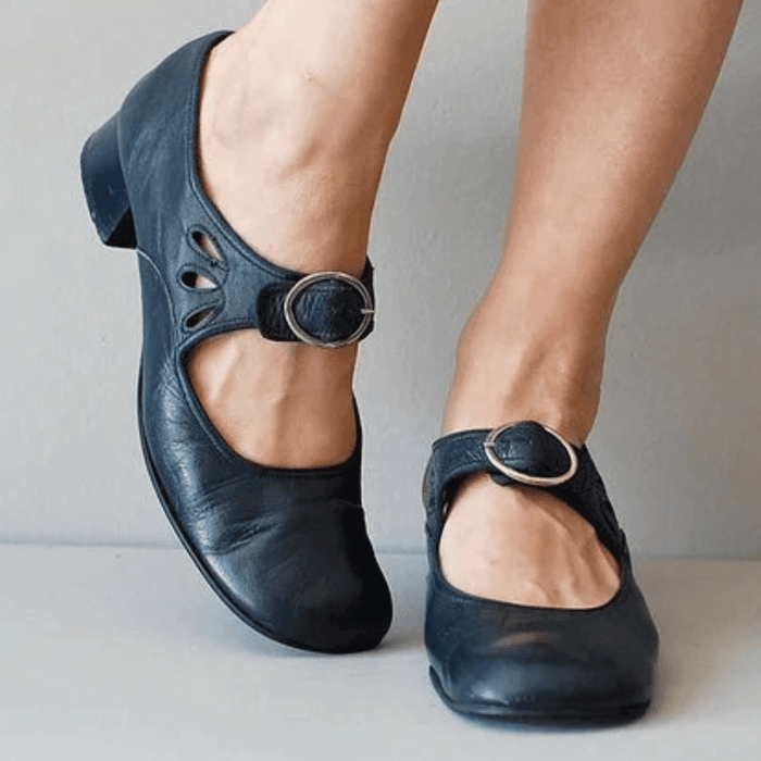 Dames Mary Jane Schoenen met Gesp en Comfortabel Blokhak