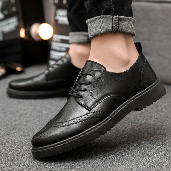Heren Brogue Veterschoenen Tweekleurig Zwart Wit
