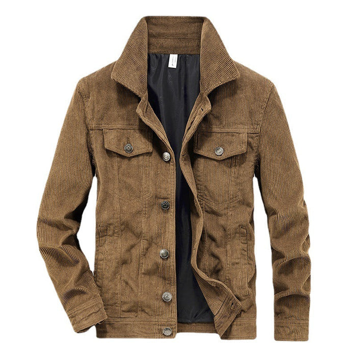 Heren Corduroy Jas met Knoopsluiting en Borstzakken