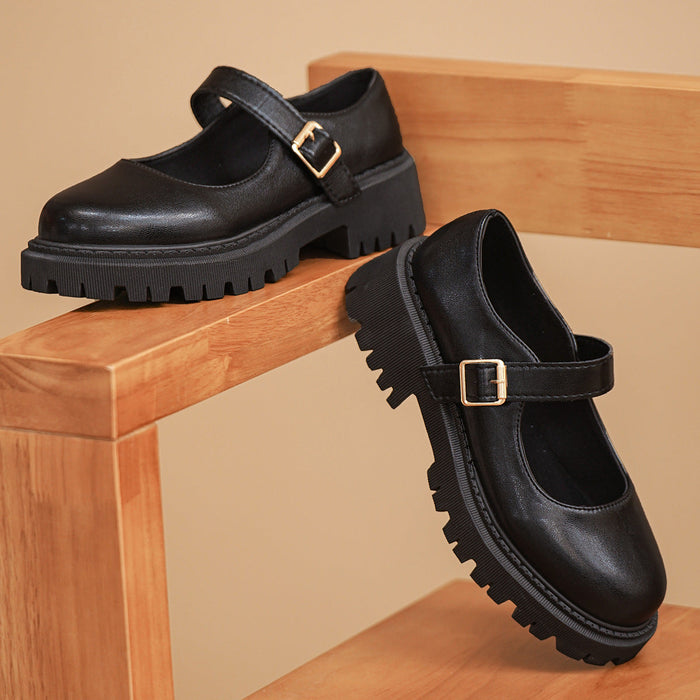 Dames Mary Jane Schuhe met Plateauzool en Verstelbare Riem