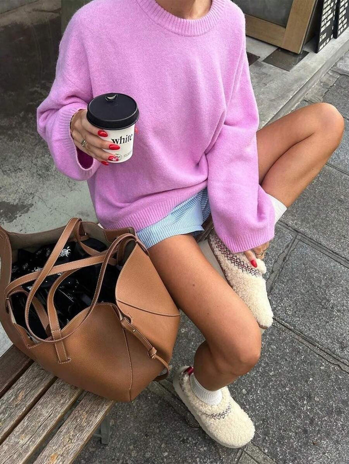 Dames Oversized Trui met Ronde Hals voor Casual Looks