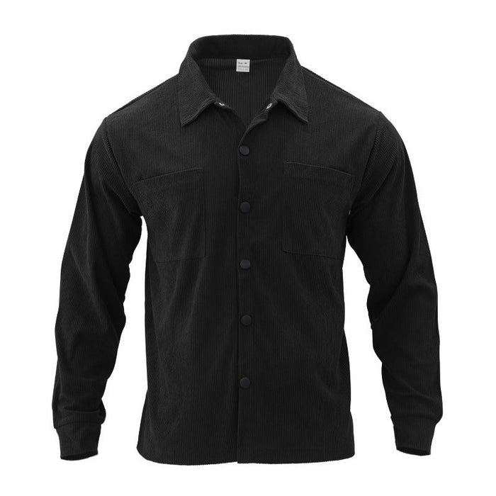 Heren Corduroy Overshirt met Borstzakken en Drukknopen